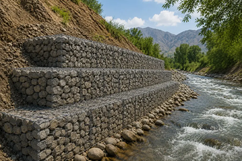 gabion wall in ksa