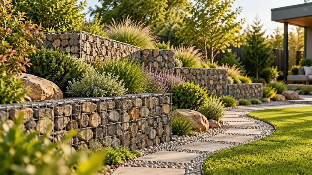 Gabion wall vs concrete retaining wall Gabion wall vs concrete retaining wall
